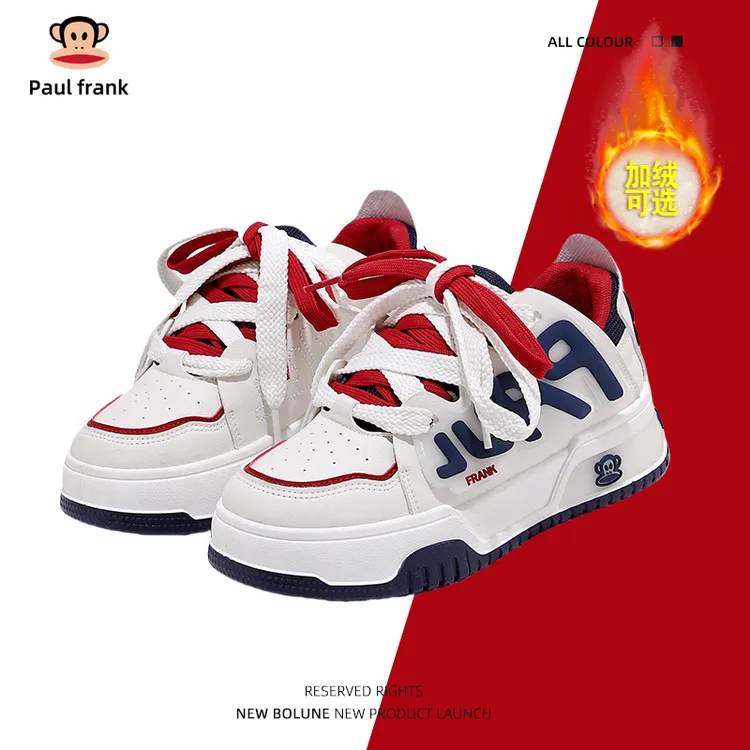 大嘴猴2025新款红色板鞋情侣鞋运动鞋厚底潮鞋休闲百搭小众面包鞋