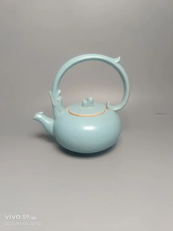 汝窑口手工制作提梁壶