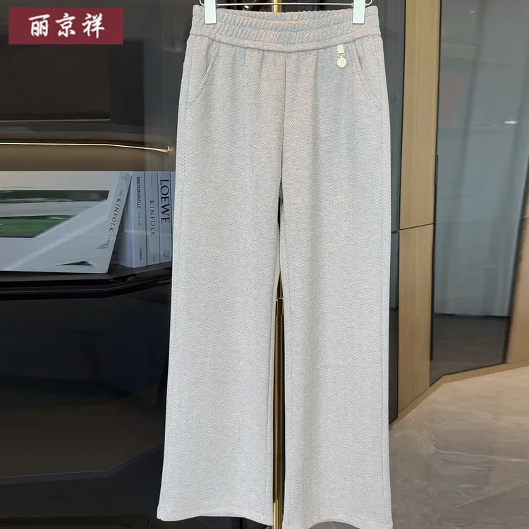 气质妈妈秋装新款时尚洋气松紧裤子中老年阔太太秋冬休闲长裤