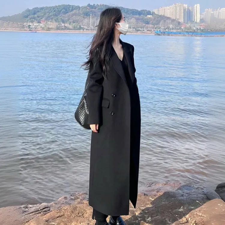 春秋韩版长款过膝风衣外套女2025新款爆款洋气显瘦气质西装大衣