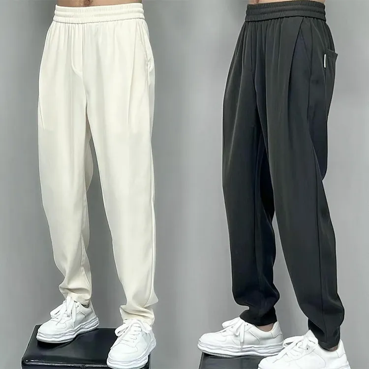 抗皱休闲裤子男潮牌夏季男款阔腿西裤百搭小脚裤ifashion垂感裤子
