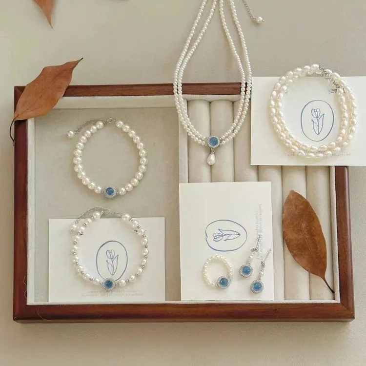 铜合金亚克力吊坠 同款轻奢珍珠项链锁骨链女施家颈链项饰复古