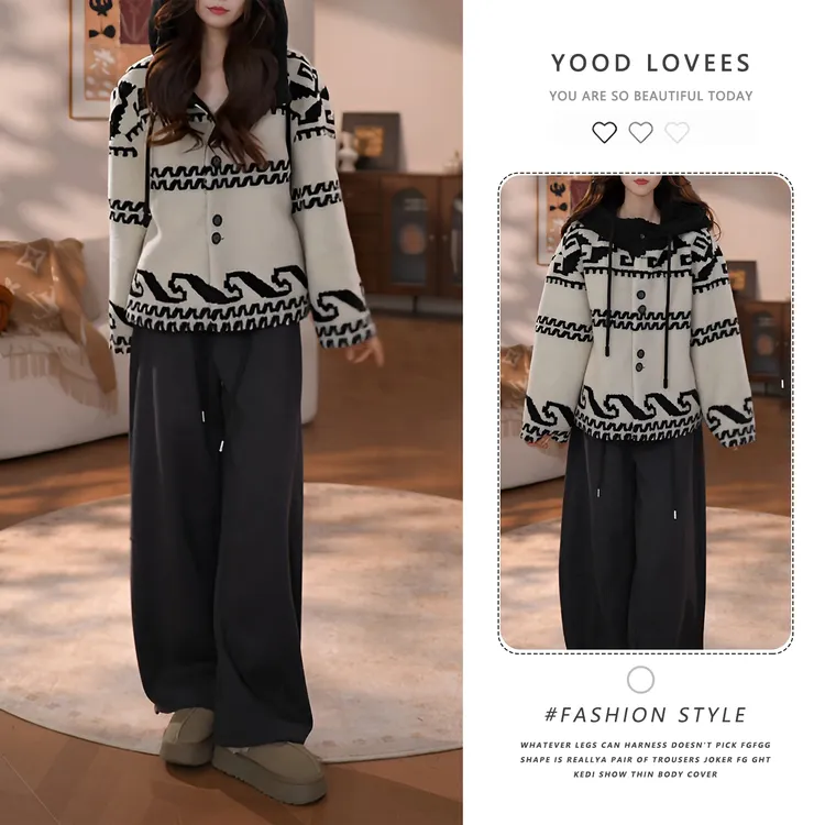 韩系奶fufu外套女秋冬季新款设计感连帽短款毛绒上衣宽松百搭上衣