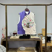 富贵平安纹！重工刺绣国风撞色中式马甲！GZ3791