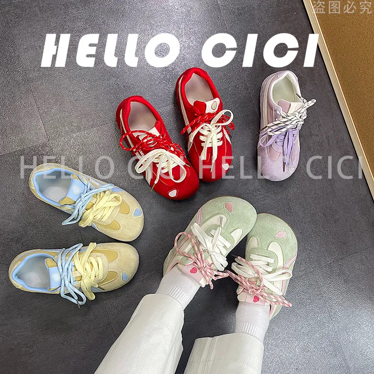 【QIUQIU】经典芒果头多巴胺高颜值春秋款低帮韩版系带德训透气BM