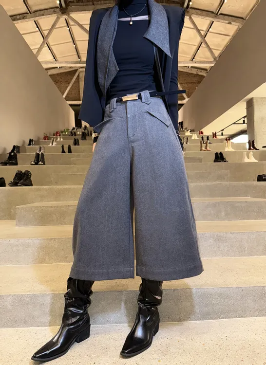 邓蕾婷【焕发新姿】秋季新款洋气高腰显瘦高级感小众时尚百搭阔腿裤