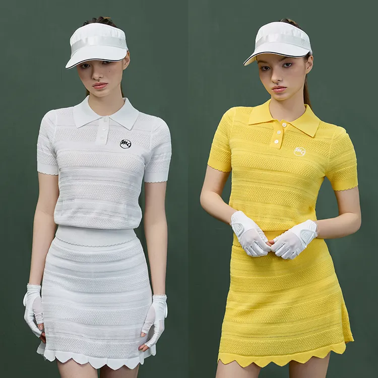 MG高尔夫服装女装短袖POLO学院风针织T恤防走光裙清纯千金球服