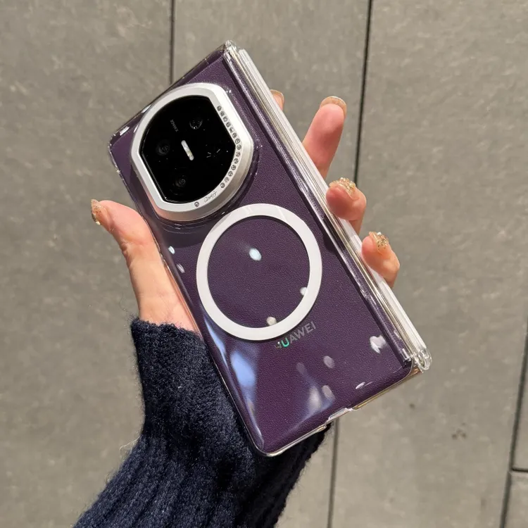 适用华为matex7手机壳折叠屏新款透明中轴保护高透磁吸透明壳单壳