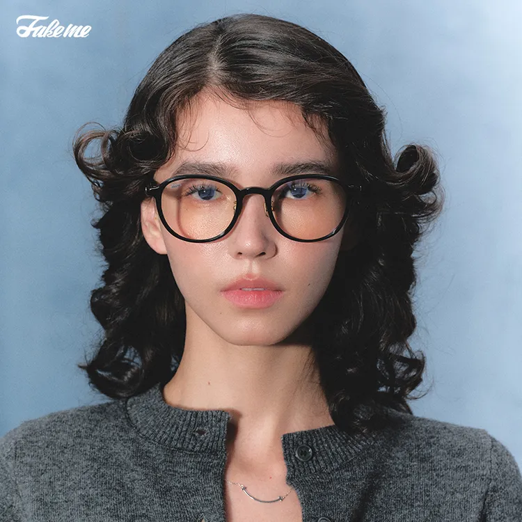 Fakeme（达人专属）板材圆框光学镜复古时髦老钱雅丹风 泡芙镜bijou