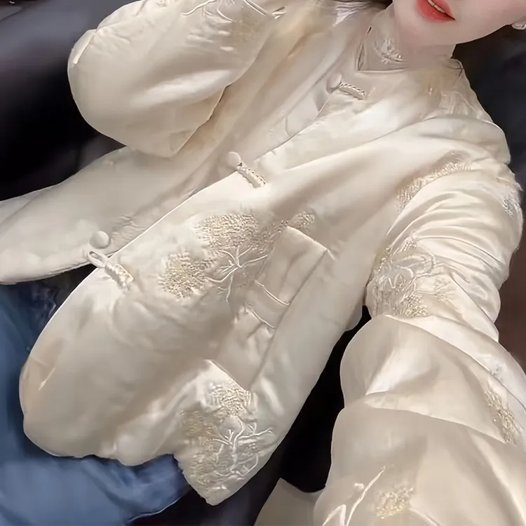 中式温柔松弛风宽松保暖棉服女2026冬季爆款舒适显贵气的通勤搭配