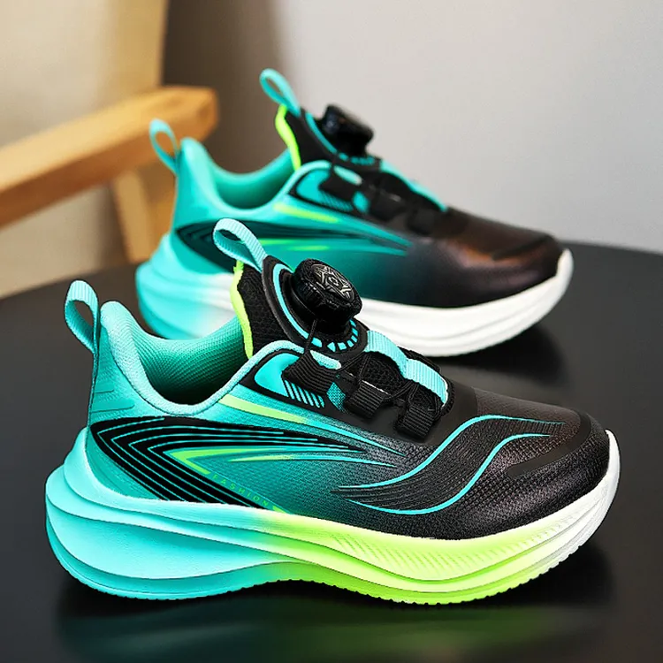 ABC男童鞋儿童网面篮球鞋2025新款春季皮面减震跑步运动鞋旋转扣