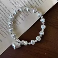 爱心猫眼手链足银999轻奢精致简约百搭感情人节送女朋友