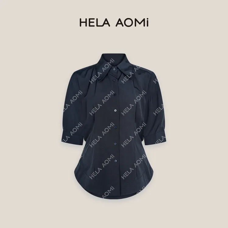 HELA AOMI“高智收腰”桑蚕丝天丝简约设计感收腰衬衣CY5BM11552