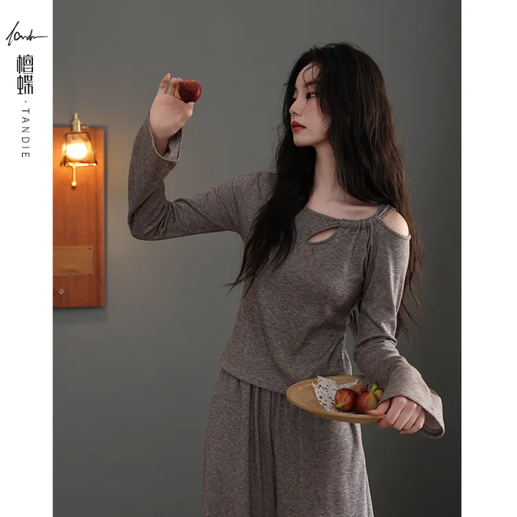 檀蝶【蓄热型薄绒】睡衣女款爆款2025新款秋冬款家居服加绒加厚保暖