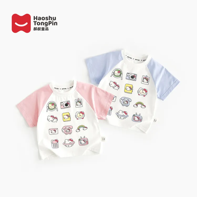 郝叔童品夏季新款时尚潮流可爱女童短袖T恤2025洋气韩版kkHR5249