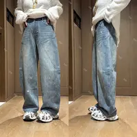 YDFSTUDIO小众【流星裤】欧货早秋重工烫钻拼接剪裁设计百搭牛仔裤