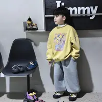Jimmy妈童装【菲林假日】冬季新款儿童唐老鸭印花加绒圆领卫衣