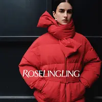 ROSELINGLING黄金6小时白鸭绒经典回归绒绗缝宽松收束0压廓形羽绒