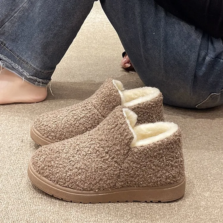 保暖冬季短筒一脚蹬时尚雪地靴棉鞋时尚毛毛鞋韩版