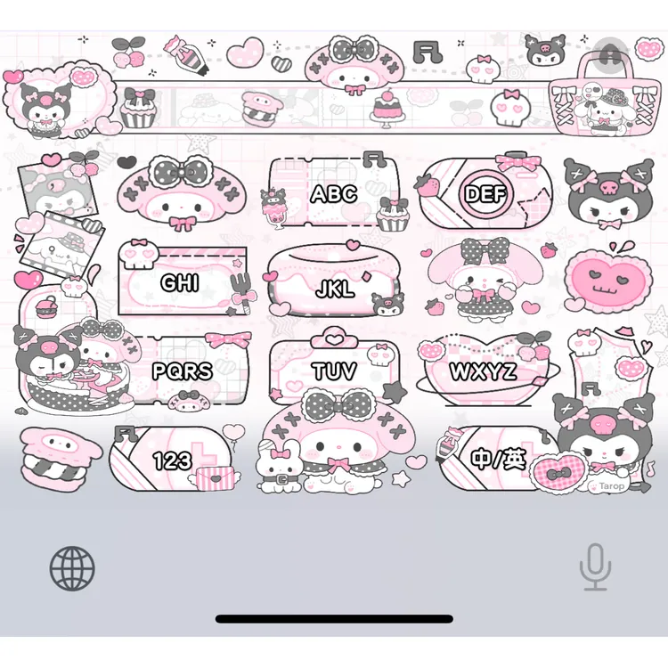 【黑粉三丽鸥 】/苹果安卓百度输入法双色键盘