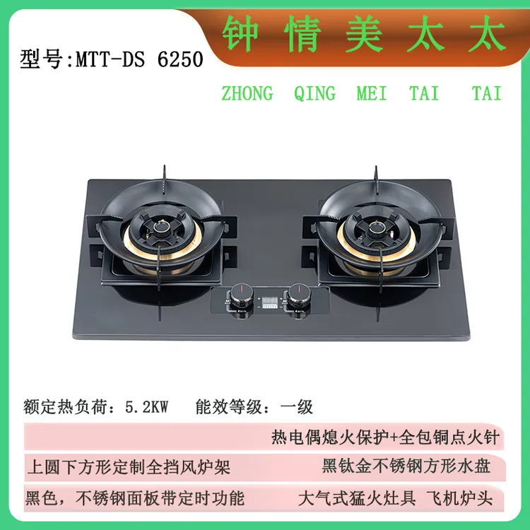 家用双灶大火力液化气天然气猛火燃气灶带熄火保护功能