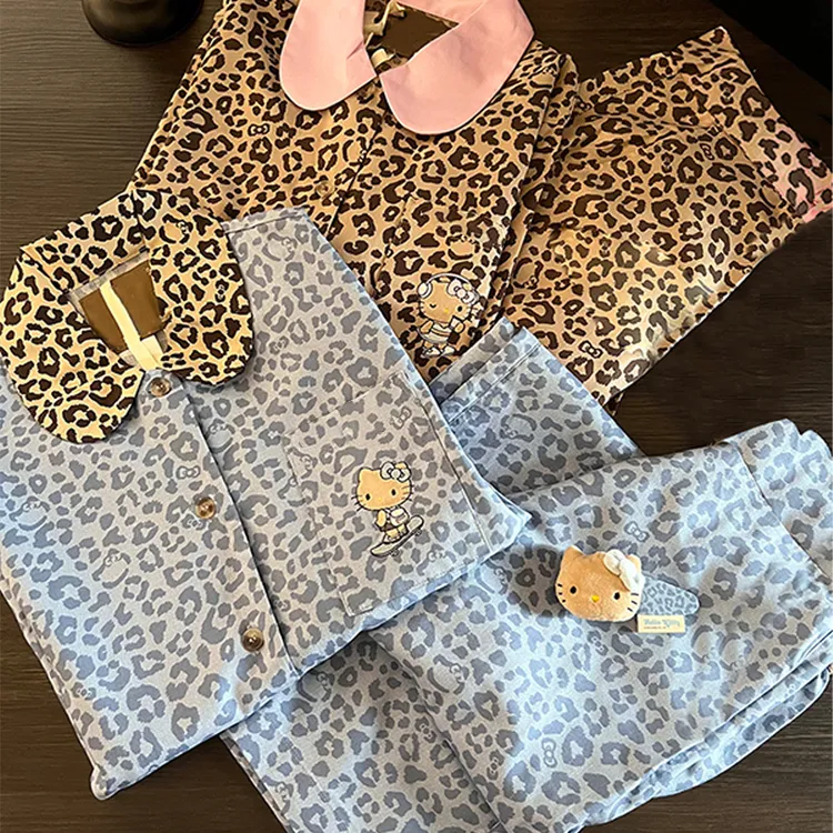 【双层云朵细纱绵】睡衣女秋冬季卡通波点长袖两件套冬款甜美家居服