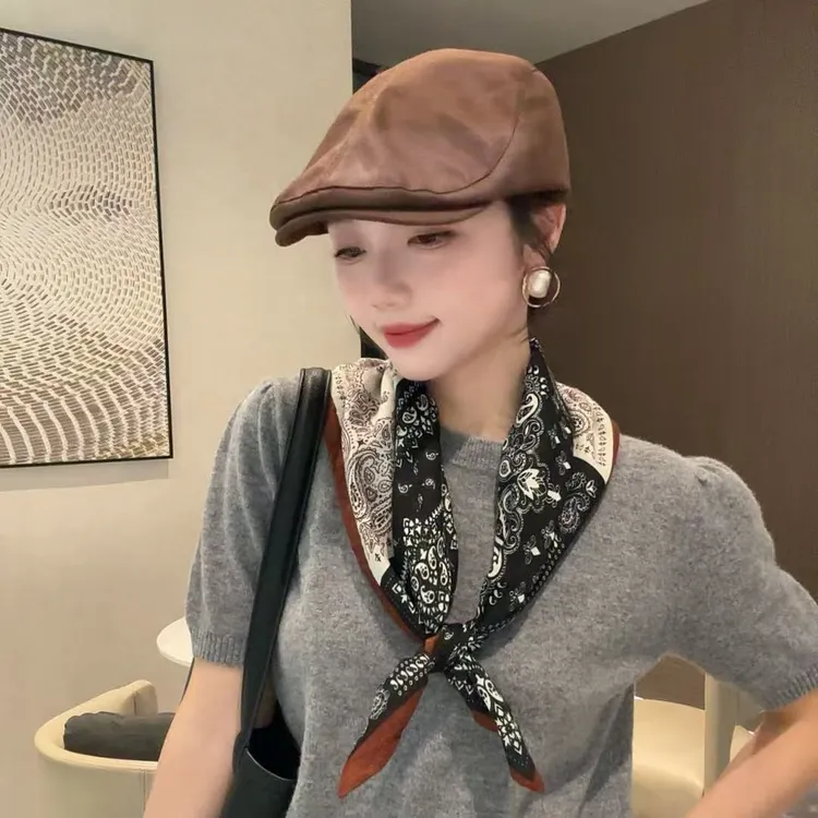 【新款65方巾丝绒棉】秋冬新精致百搭毛衣领叠穿腰间丝巾搭配衬衫