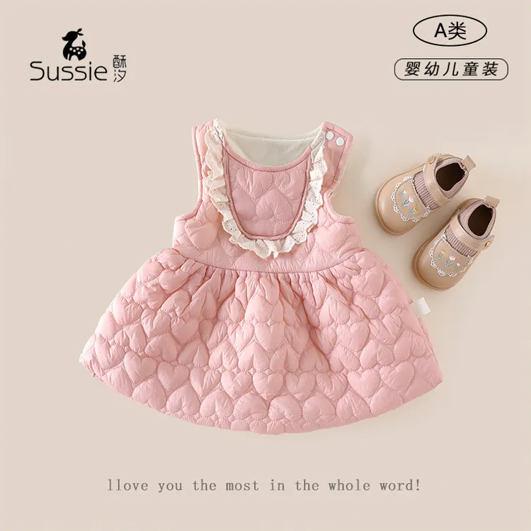 【奶糖】女童宝宝加绒连衣裙甜美洋气婴幼儿衣服一岁女宝宝周岁礼服