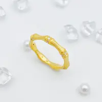足金999 莫桑竹节戒指1.31 17圈口