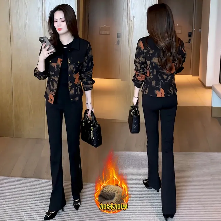 加绒短款外套女2025秋冬新款韩版洋气时尚小个子百搭休闲夹克上衣