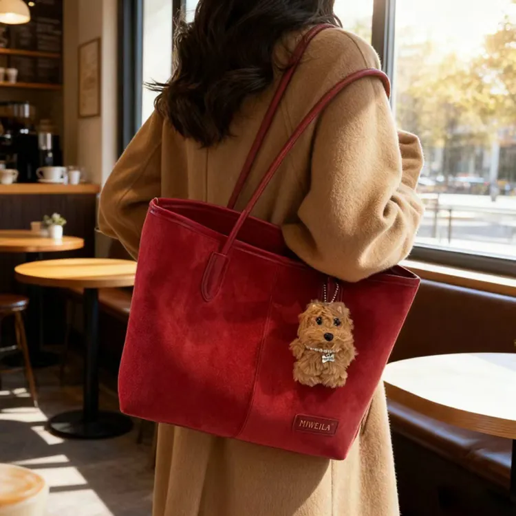 红色婚包大容量包包女2025新款高级感单肩通勤包新娘结婚托特包女