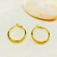 N0905经典黄色素光面耳扣多样性发货49795