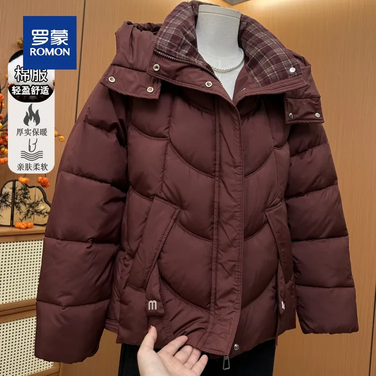 罗蒙品牌新款妈妈装棉服外套女加厚保暖中老年人高档棉衣短款棉袄