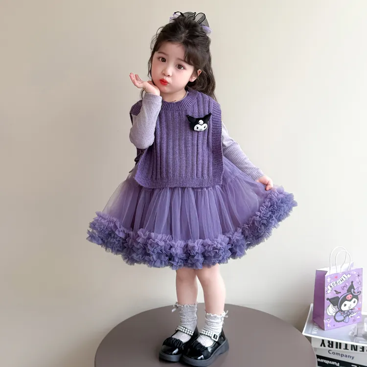 新款库洛米套装2025女童春秋装美乐蒂潮款女宝宝秋季连衣裙两件套