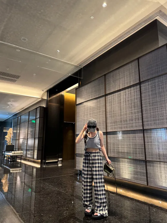 BETTER JOELAY-【格纹风尚】时尚休闲直筒裤子宽松百搭WL1001