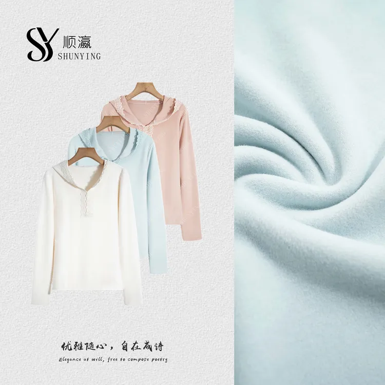 【仟娜】精致简约~设计感蕾丝拼接连帽长袖卫衣SY76WY3023