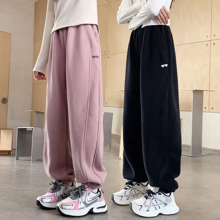 女童裤子秋装2025新款中大儿童卫裤春秋休闲运动裤初中生宽松卫裤