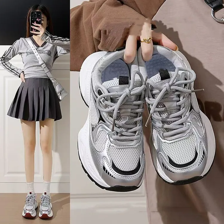 纪诗哲ins百搭老爹鞋女2025秋季新款轻便小白鞋女款厚底增运动鞋