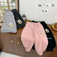 男童女童秋冬季加绒加厚外穿一体绒休闲长裤
