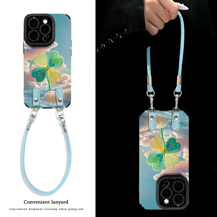 适用于苹果13Pro网红简约四叶草手机壳苹果/vivo/华为/oppo创意新