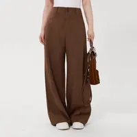 【加州日志】蛋妹观与大码女装微胖m秋显瘦遮胯直筒裤长裤DM30984