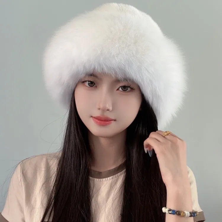 水貂狐狸毛公主帽［整貂］水貂毛帽顶狐狸毛帽圈女士秋冬季节保暖