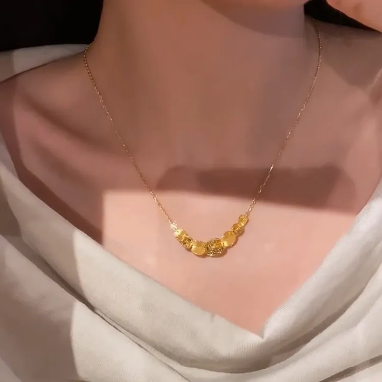 卡柒 铜合金项链 爆闪碎冰冰微笑几何项链女轻奢小众高级感锁骨链