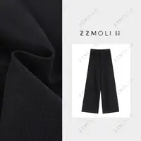 ZZMOLI 韩系高定天丝棉休闲裤子女款潮牌半松紧腰阔腿裤ZBK82068