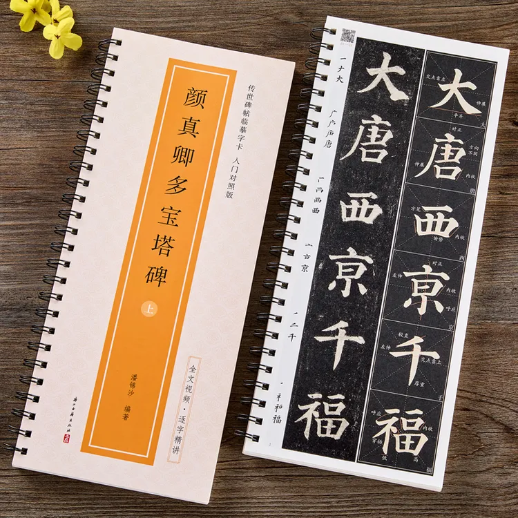 全文视频 颜真卿多宝塔碑入门对照米字格放大版字卡楷书毛笔字帖