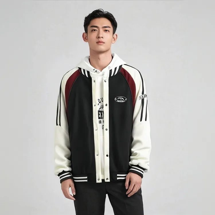 2025新款春秋季棒球服青少年学生男生宽松夹克连帽卫衣夹克潮外套