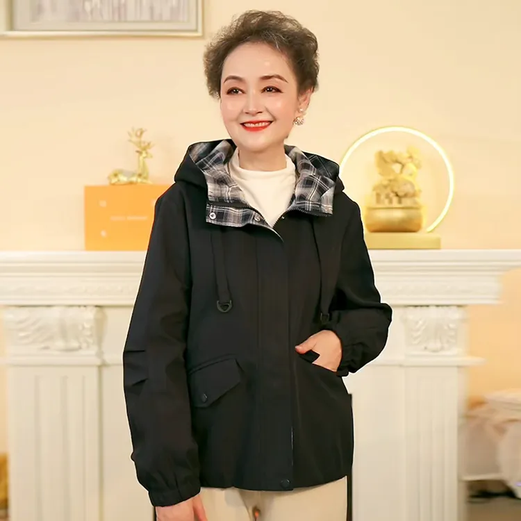 妈妈装秋季外套新款中老年女装洋气长袖上衣气质奶奶衣服春秋风衣
