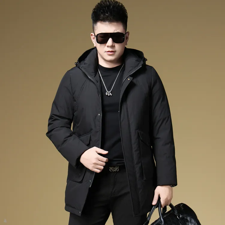 冬季男士男装羽绒服中长款外套中年爸爸冬装加厚保暖2025新款休闲
