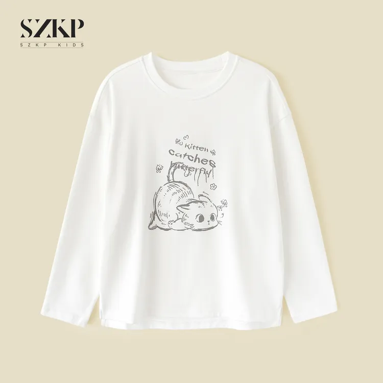 SZKP秋季新款女童装时尚打底衫中大童休闲儿童长袖T恤BGYQ553042