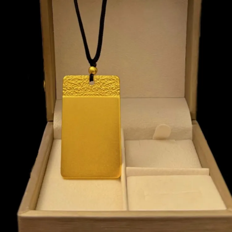 合金吊坠 平安无事牌男女款实心祥云吊坠项链时尚百搭复古大气